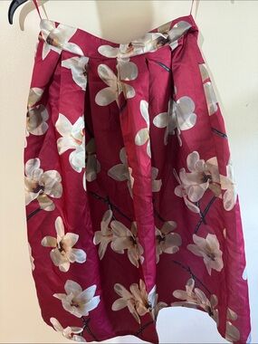 Floral Fuchsia Pleated Mini Skirt